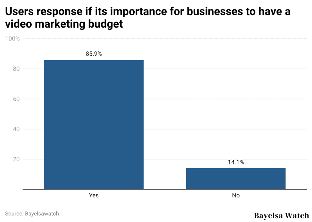 Users response if its importance for businesses to have a video marketing budget