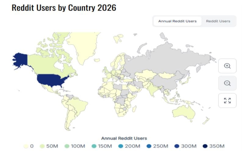 Reddit Users by Country 2026